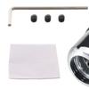 Universal Gear Knob, Black Leather & Chrome with Red Stitching & 5/6-Speed Emblems, Set