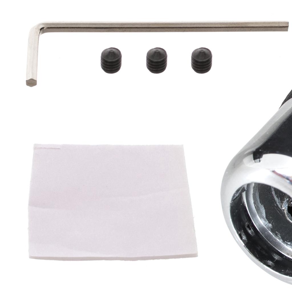 Universal Gear Knob, Black Leather & Chrome with Red Stitching & 5/6-Speed Emblems, Set
