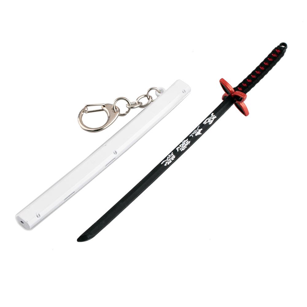 Anime Sword Shape Keychain Cartoon Blade of Ghost Keyring Model Cosplay Jewelry Accessories