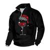 Men's Sweatshirt with Stand Collar Christmas Print Pullover for Casual Wear
