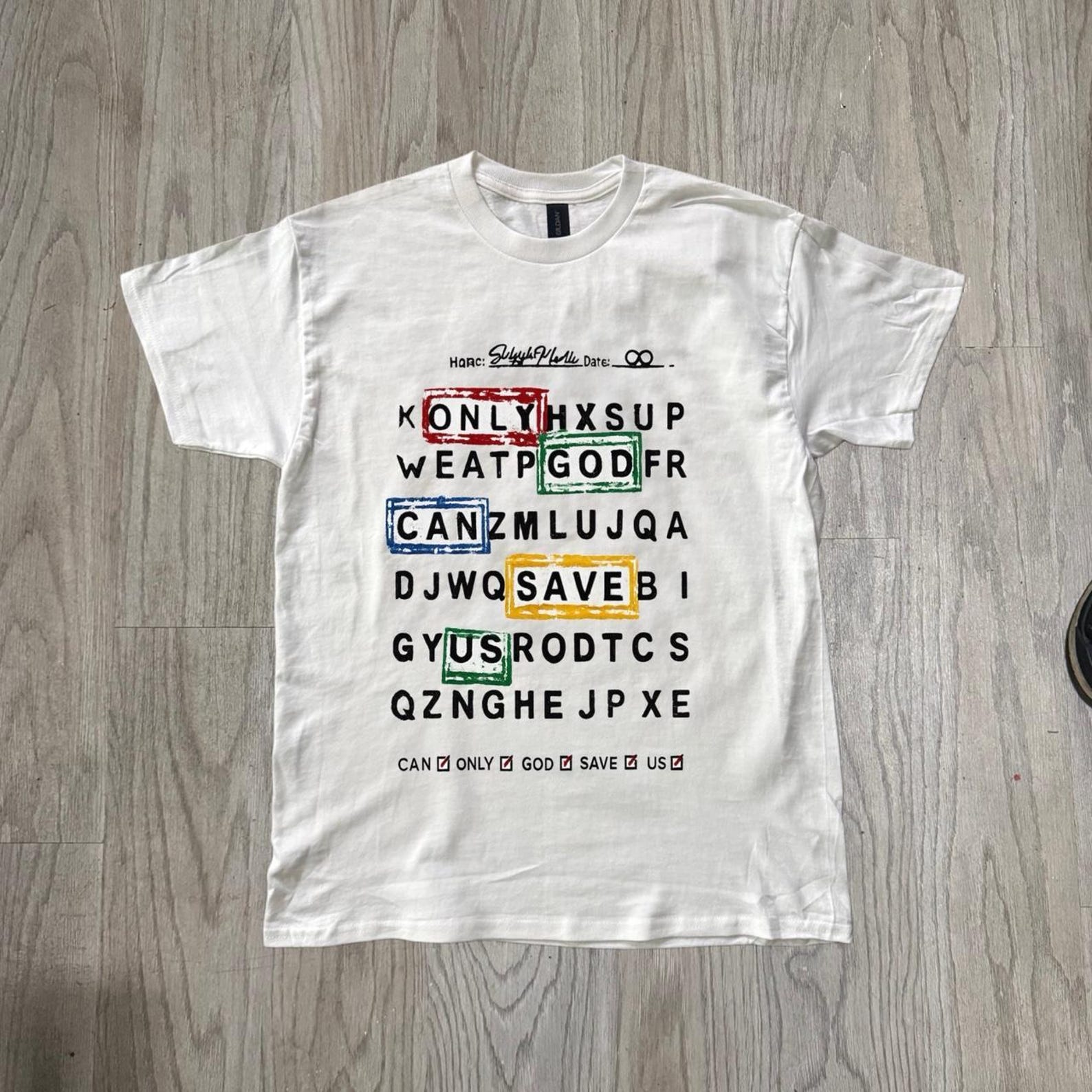 God save graphic tee, Optometrist Eye Chart Tee, Can Only God Save Us, Graphic T Shirt, Graphic Streetwear T-Shirt, Can Only God Save Us Tee S