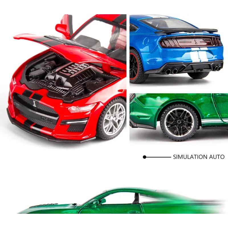 1/32 Ford Mustang Shelby GT500 Supercar High Simulation Car Model Alloy Pull Back Kid Toy Car 4 Open Door Children's Gifts