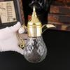 Caraffa d'acqua in vetro retro mediorientale con motivo elegante, dispenser d'acqua per casa, cucina e tavolo da pranzo