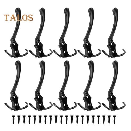 

10 шт. крючки, высокопрочные, выдерживающие большую нагрузку, гладкая нержавеющая сталь с винтами, крючки для хранения пальто, шляпы, гардероба, ванной комнаты, спальни, стены чёрный