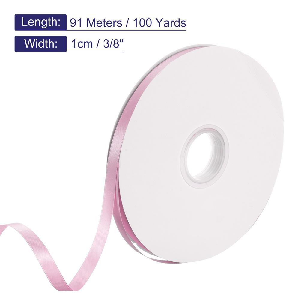 100 Yards Satin Ribbon 1cm Double Face Polyester Satin Ribbon for Gift Wrap Christmas Wedding Birthday Party Decor Handmade DIY