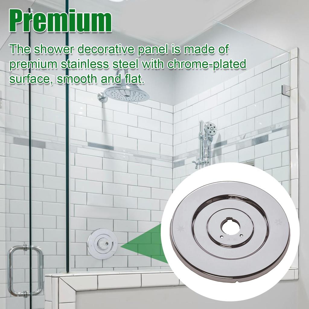 Sturdy Stainless Steel Shower Handle Cover Plate for Handle Tub Faucets Accessory With Chateau Replacement Parts
