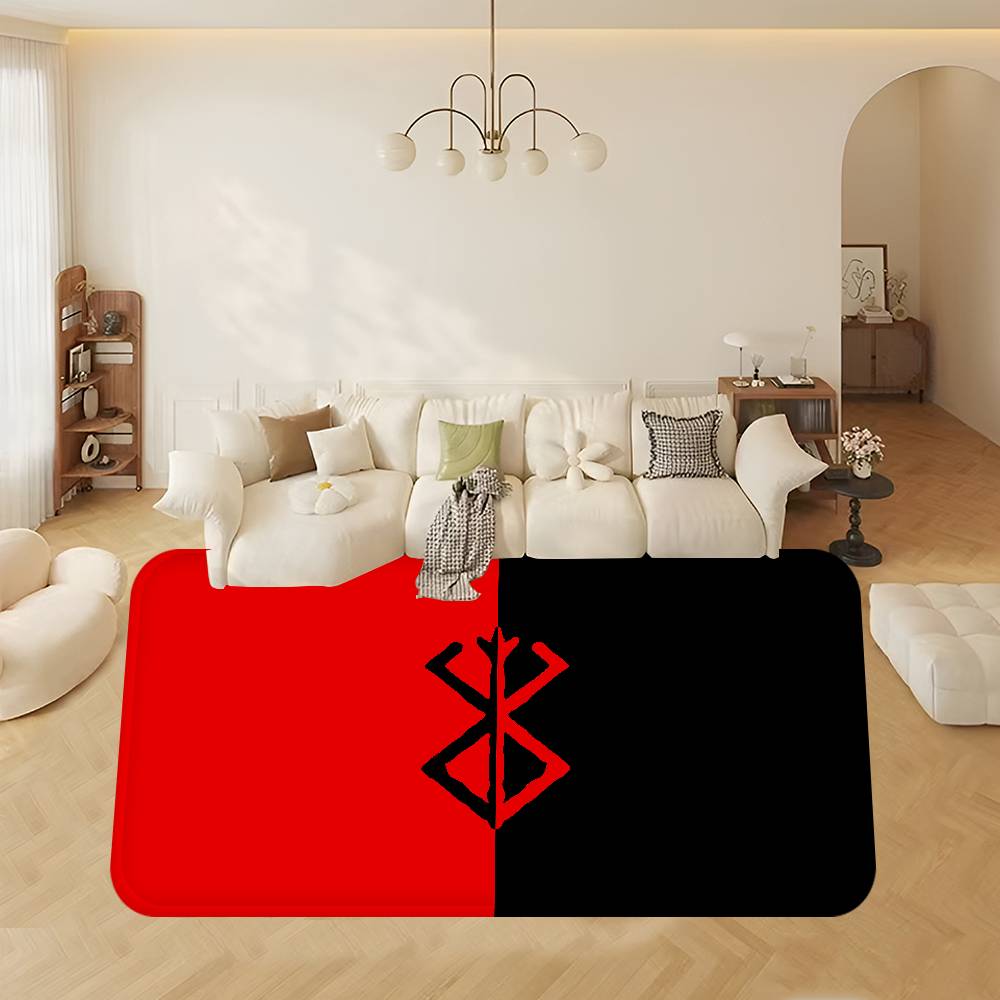 Berserk Guts Alfombra de Piso Anime Estilo Nórdico Felpudo para el Hogar Alfombras para Baño-Inodoro Alfombra Decorativa para Dormitorio Hotel