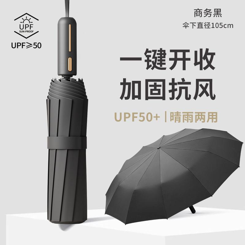 96 bone automatic umbrella enlarged thickened parasol sun umbrella sunscreen UV protection female folding anti-storm male
