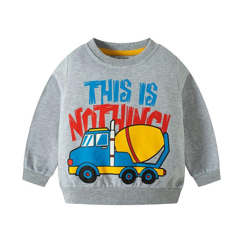 Children s Sweater Spring and Autumn Car Terry Top Gray 100