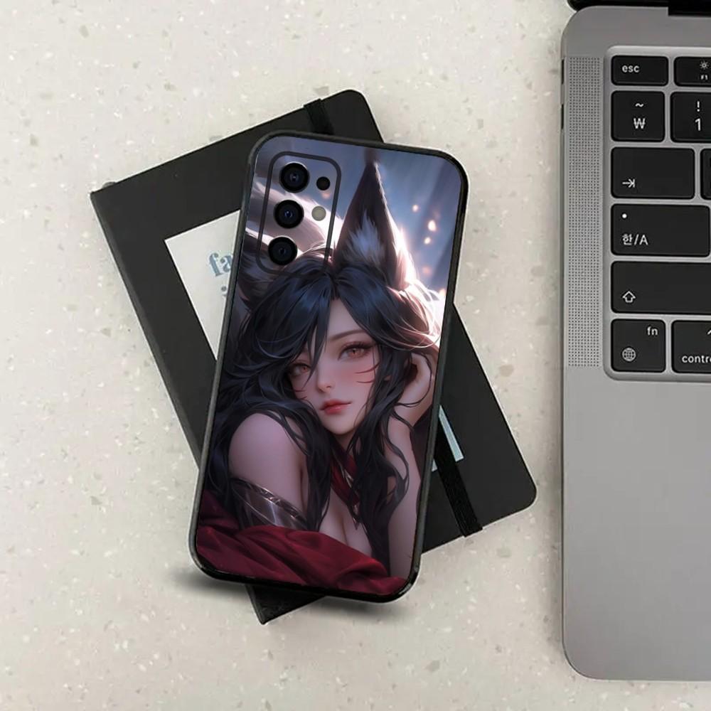 Game Fox LOL-L A-Ahri Phone Case For Samsung S24,S21,S22,S23,S30,Ultra,S20,Plus,Fe,Lite,Note,10,9,5G Black Soft Cover