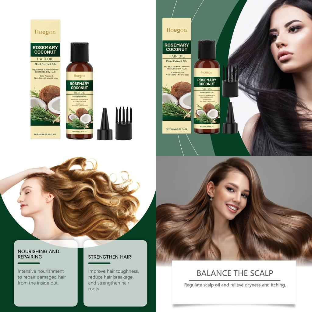 Hoegoa Rosmarin Kokos Haaröl Nährend Feuchtigkeitsspendend Duftende Haarpflege Essenz 100ml