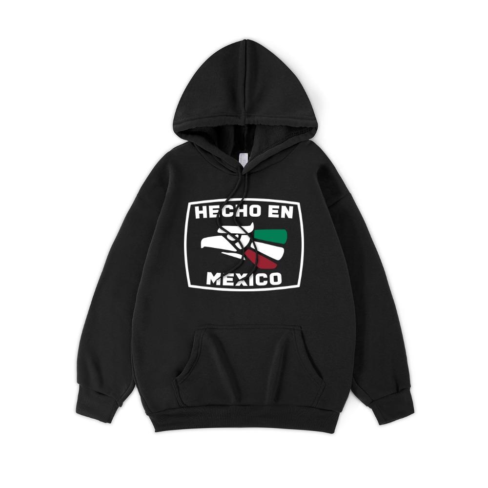 Hecho En Mexico Printing Hoodies Womens Comfortable Soft Hooded Street Loose Sweatshirt Winter Womans Sportswear