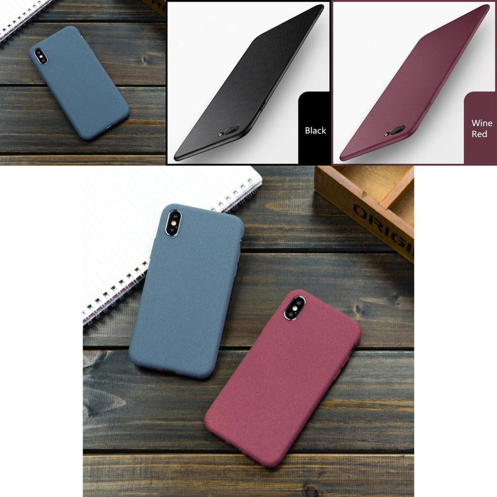 For Iphone 8 7 6 X Plus Shockproof Thin Soft Tpu Sandstone Matte Back Cover Case