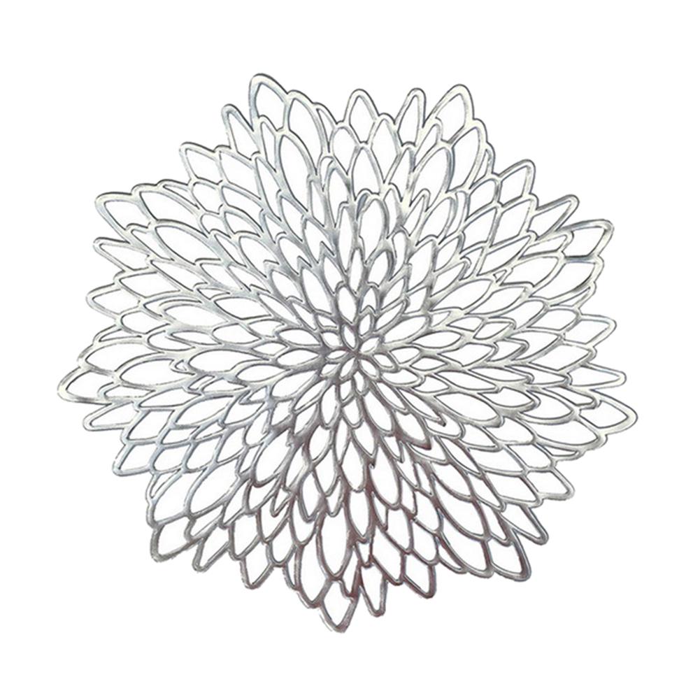 

38 см круглый полый цветок подставка для стола чаша блюдо коврик коврик для столовых приборов декор для вечеринки серебряный