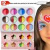 12-Color Dual-Tone Water-Soluble Face and Body Paint for Kids - Ideal for Christmas Plays, Festivals, and Street Performances