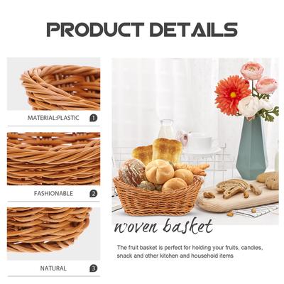 Woven Storage Desktop Snack Holder Fruit Container Bread Organizer Decorative Kitchen Pantry Party Serving Basket