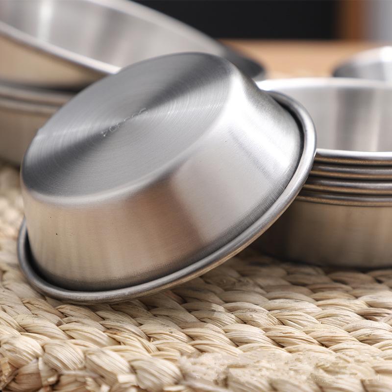 1PC Saucer Seasoning Dish Stainless Steel Spice Plate Western Restaurant Salad Small Bowl Tableware Kitchen Condime Serving Tray