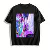 Anime Style Couple Bonding Print T-shirt Loose Casual Unisex Streetwear Top Pure Cotton T-shirt
