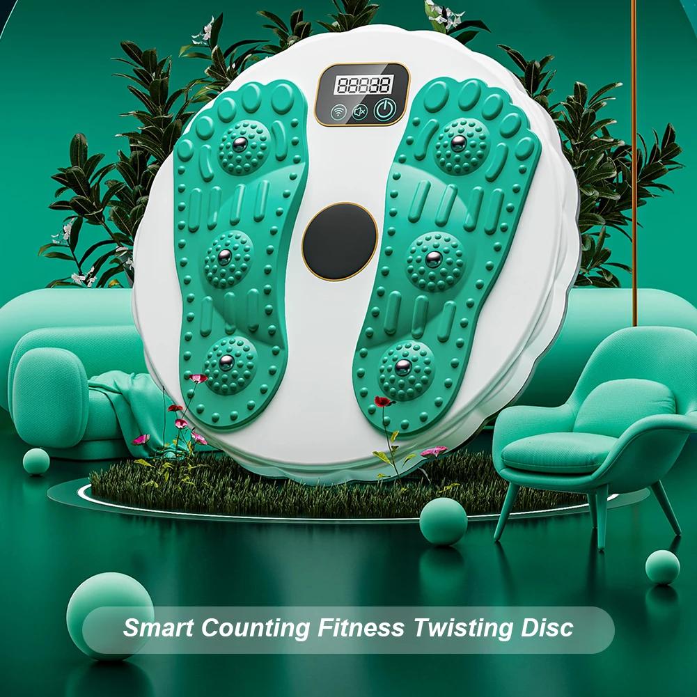 Waist Twisting Disc with Counter Fitness Balance Board LCD Screen Weight Lose Trainer Foot Massage Plate Waist Exercise Equipmen