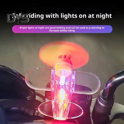 2 szt. Wiatrowe śmigło samolotu LED do motocykla, roweru, samochodu, dekoracji, wodoodporna, świecąca latająca zabawka LED Light Up Spinner Outdoor Sport