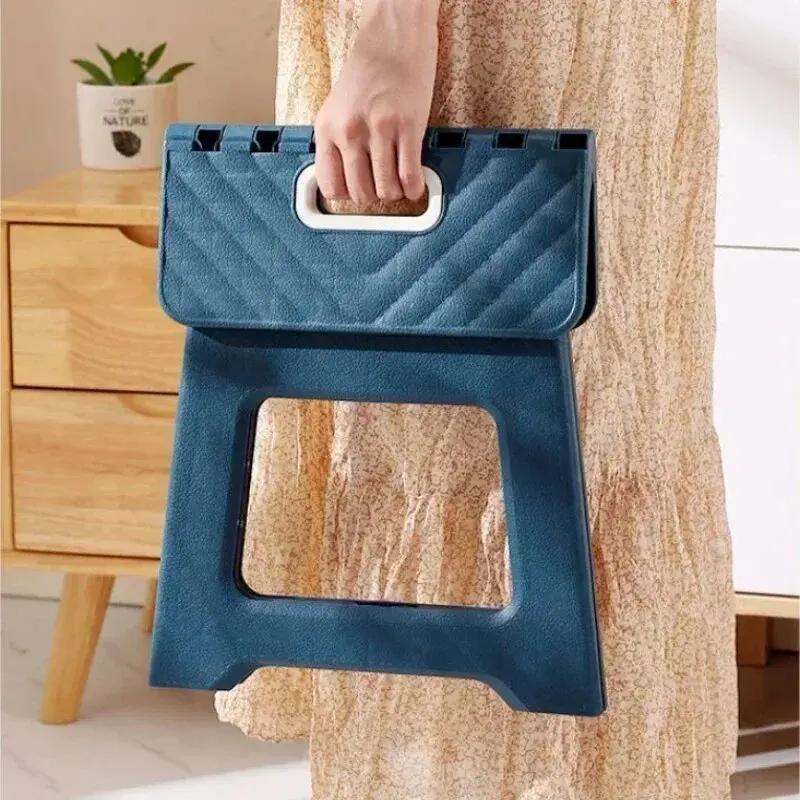 1PC Multi Purpose Lightweight Folding Step Stool Thickened Footstool Non-Slip Plastic Benches Outdoor Travel Fishing Chair