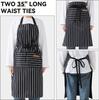 Black White Striped Kitchen Apron Adjustable Oil Repellent Work Apron With 2 Pockets For Men Women Baking Cooking Restaurant