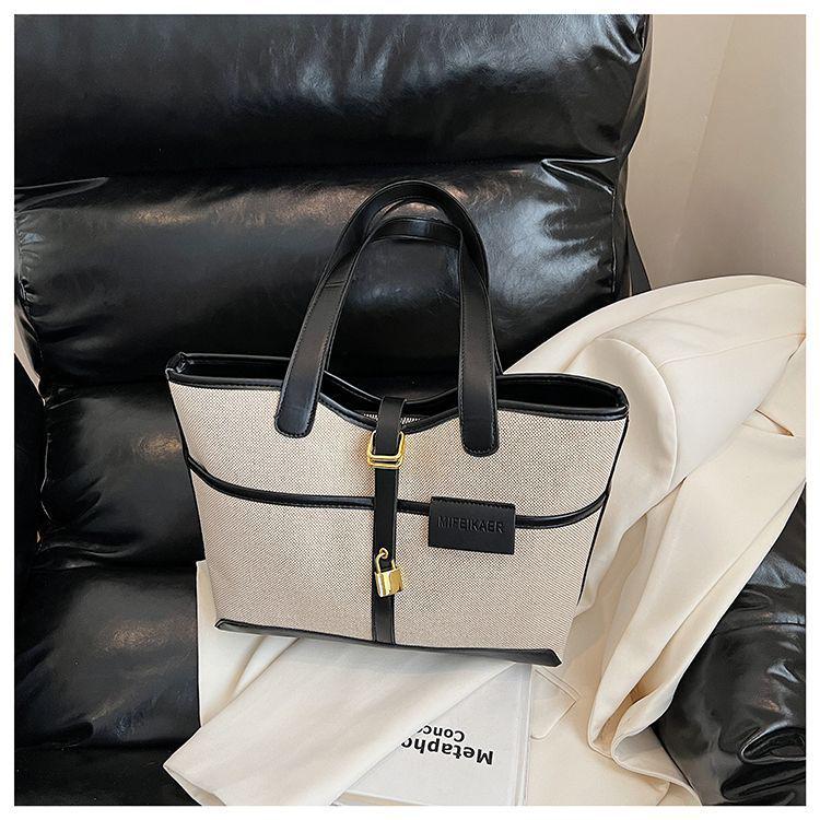 

Холщовая сумка-тоут с цветными блоками 2025: Вместительная, стильная, универсальная сумка кроссбоди и на плечо Single Bag