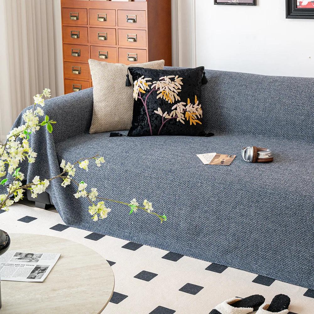 1pcs Simple Solid Color Sofa Mat Soft Full Coverage Couch Protector Cover Thickened Living Room Blanket Furniture Bed Blanket