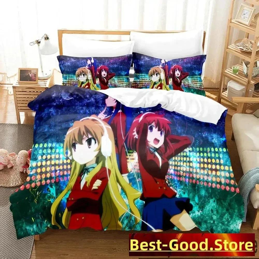 

TIGER×DRAGON Toradora Bedding Set Duvet Cover Bed Set Quilt Cover Pillowcase Comforter king Queen Size Boys Adult Bedding 70x133cm 2pcs