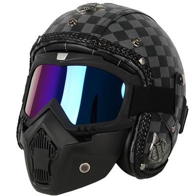 Retro Harley Helmet Crown Prince Cruising Motorcycle Helmet Men's And Women's Four Season Motorcycles Electric Bikes 3/4 Half Helmets Leather Helmets