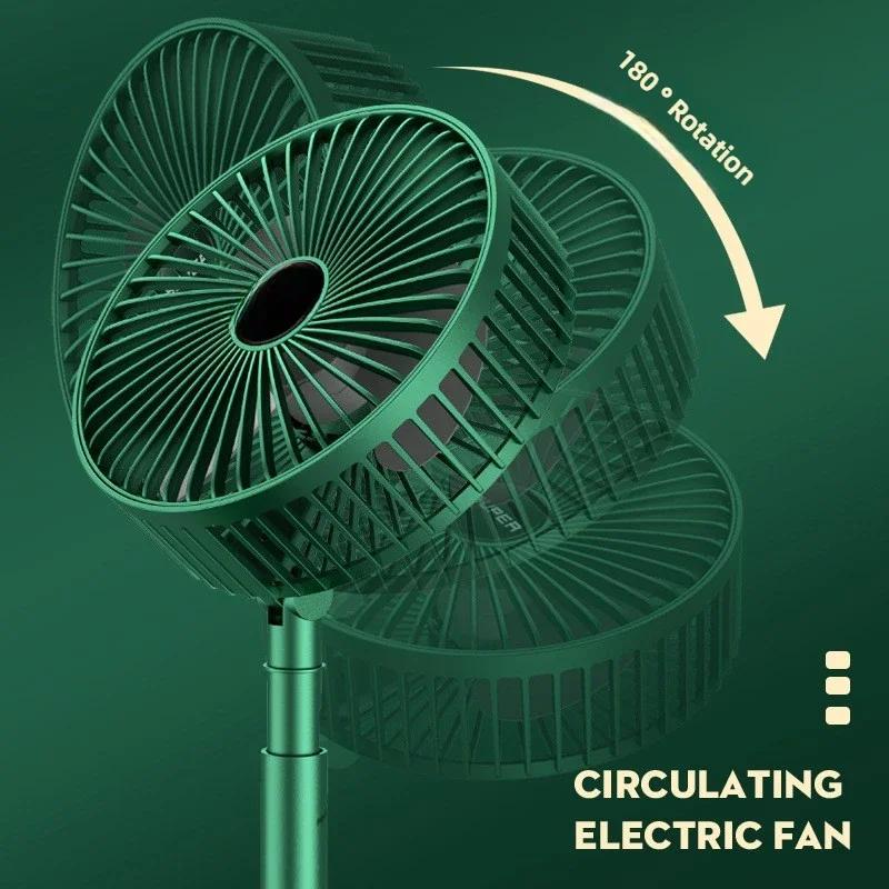 Ventilatore da Tavolo e da Pavimento Modello Ricaricabile USB Lunga Durata Batteria Pieghevole Mini Ventilatore Retrattile Ventilatore Elettrico Portatile Oscillazione a 180°