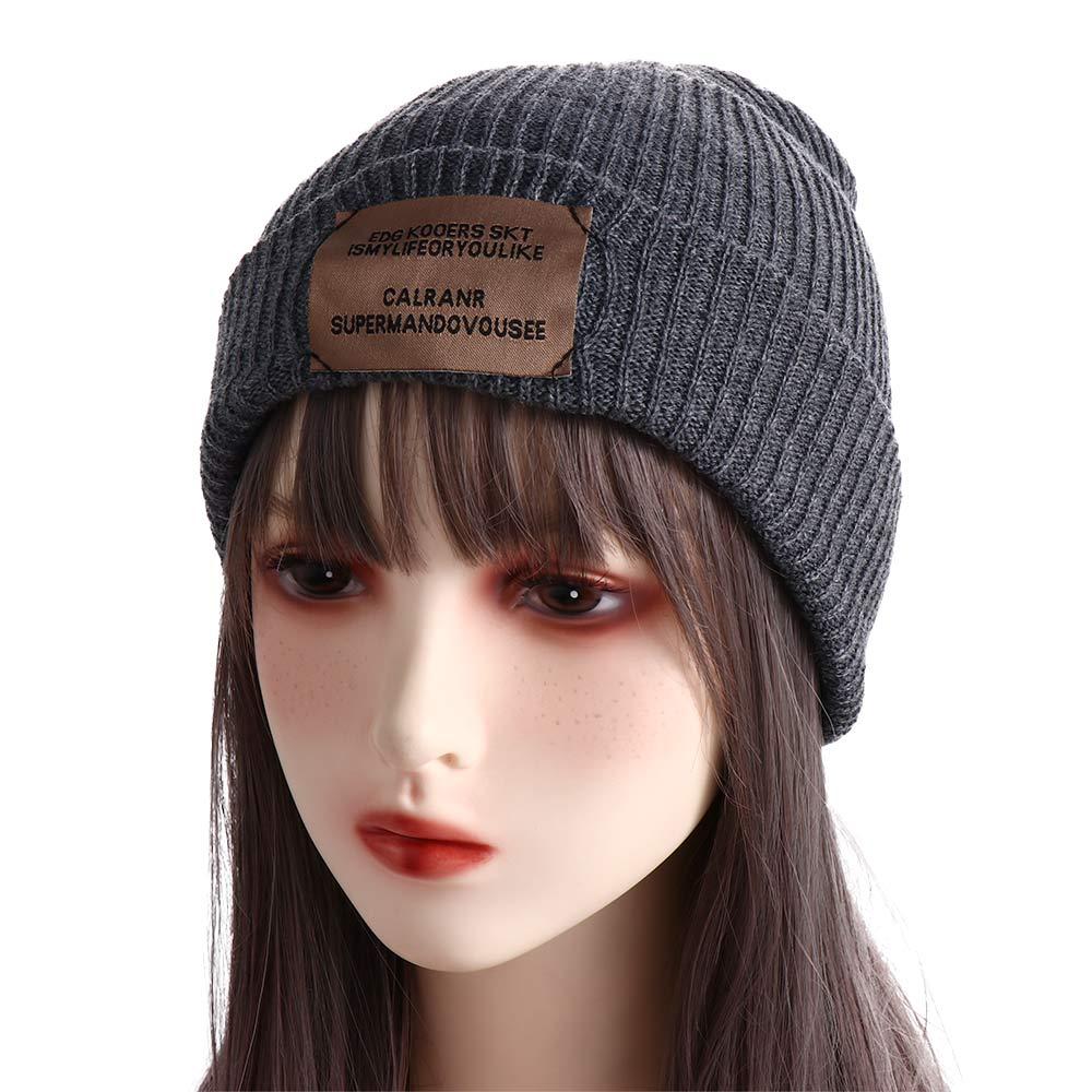 Cute Warm Letter Autumn Winter Stripe Skullies Korean Style Caps Men Beanies Woolen Hat Knitted Hat