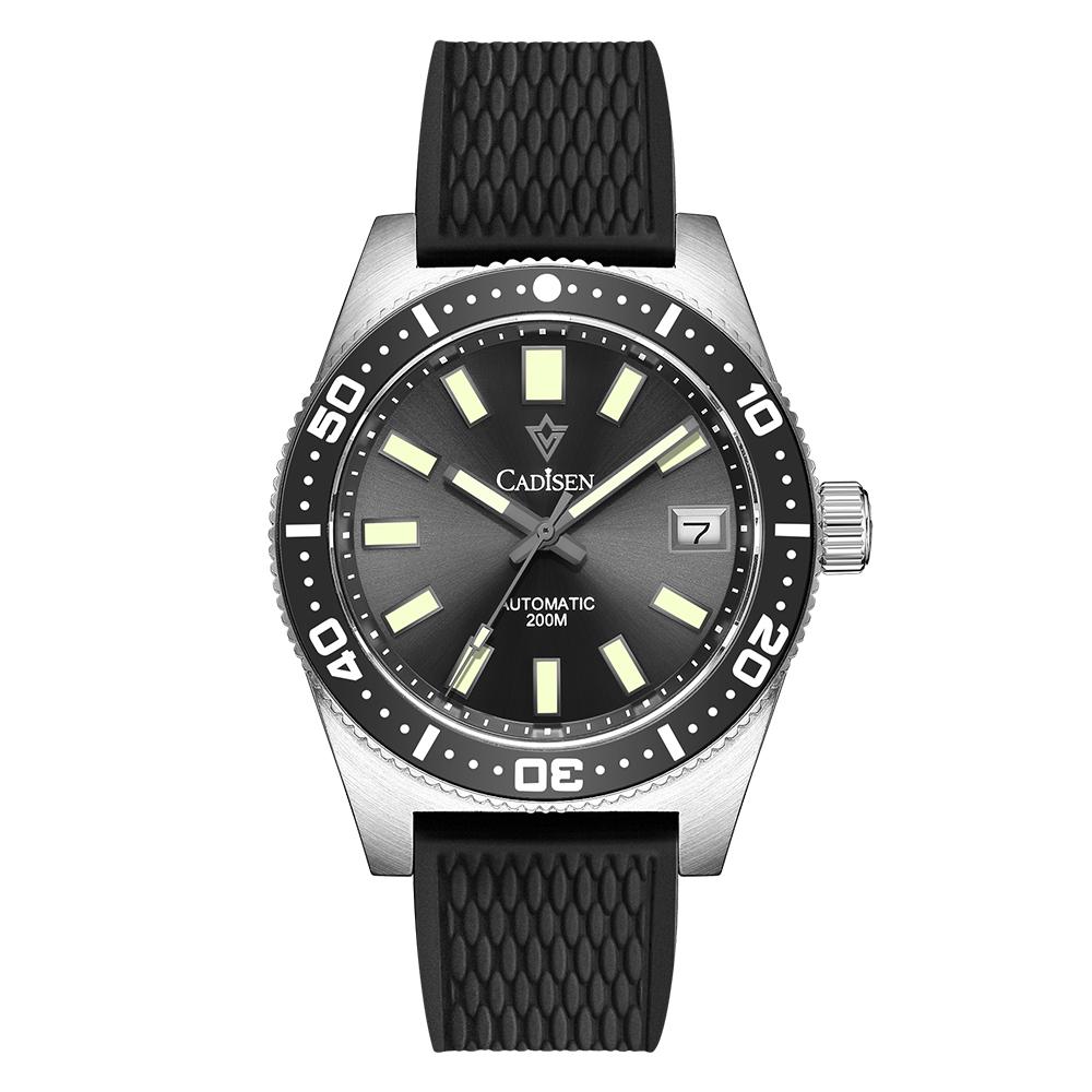 CADISEN New 38mm Diver Mens Watch Japan 8215 Automatic Mechanical Sapphire Glass Date Luminous 100M Waterproof Wrist Watch Men