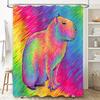 Colorful Capybara Shower Curtain Tropical Animal Pattern Bathroom Decor Waterproof Nature Wildlife Artistic Home Decor Gift