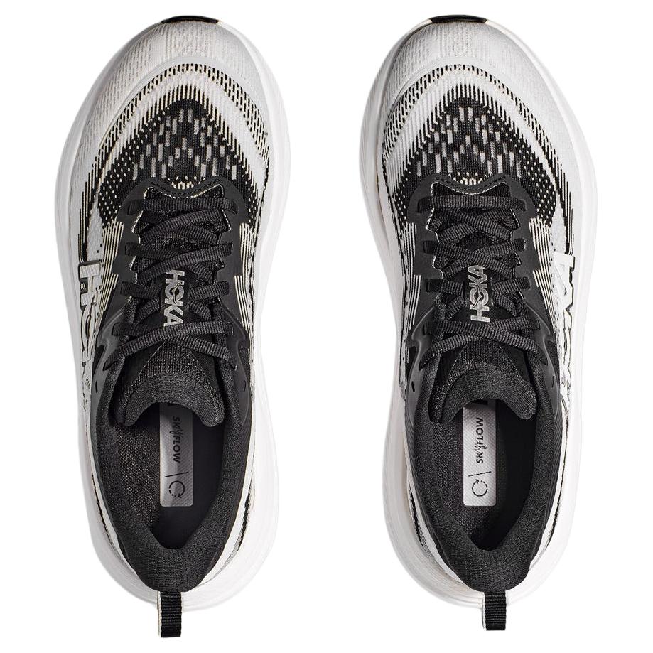 HOKA ONE ONE SKYFLOW Abrasion Resistant Breathable Coverage Support Rebound Running Shoes Women's Gray Black 1155118-BWHT