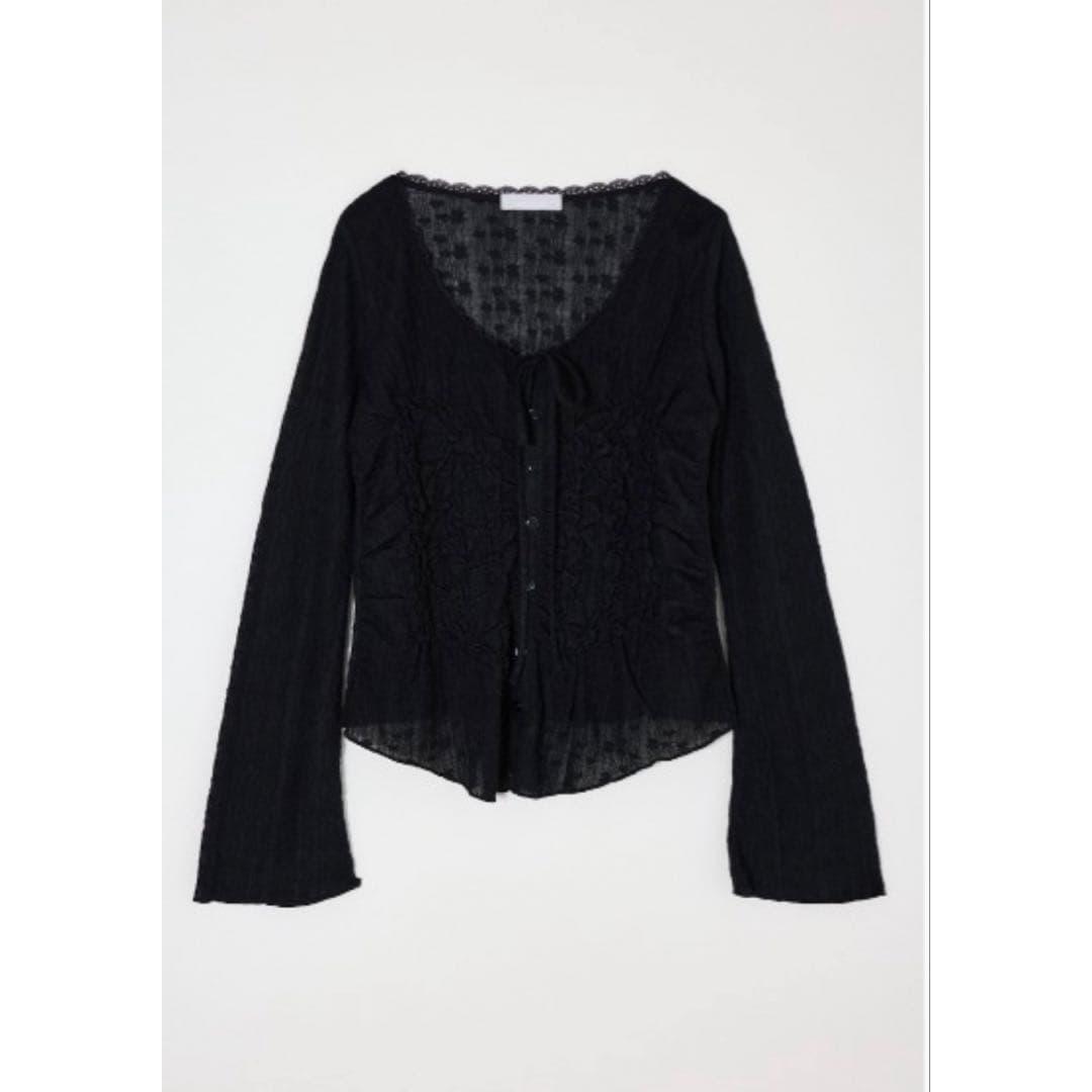 moussy SHIRRING LACE Tops Black