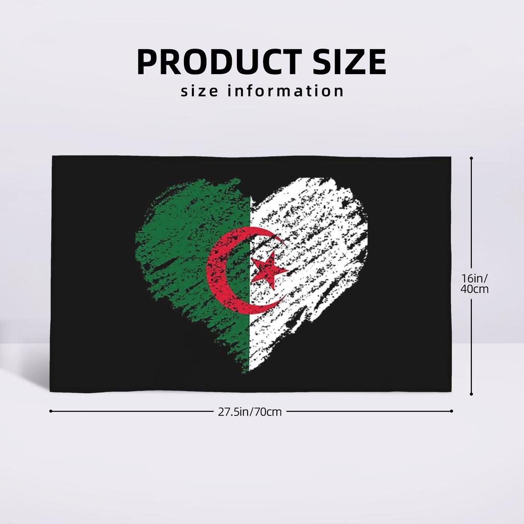 Scribble I love Algeria flag Soft Face Towel Quick Dry Pool Bath Cotton Towels Breathable