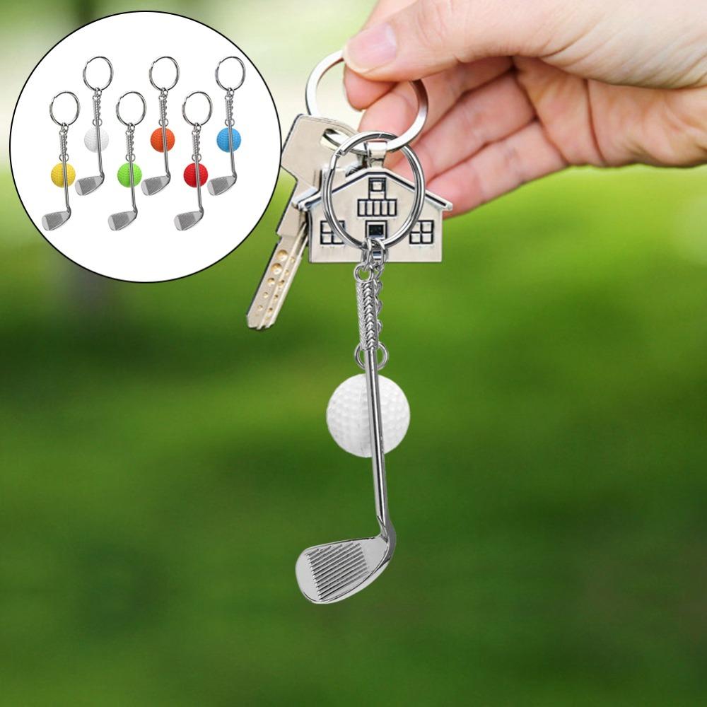 6pcs Ball Shape Ball Keyring Mini Size Pendant Keychain Portable Racket Keychain Key Decoration