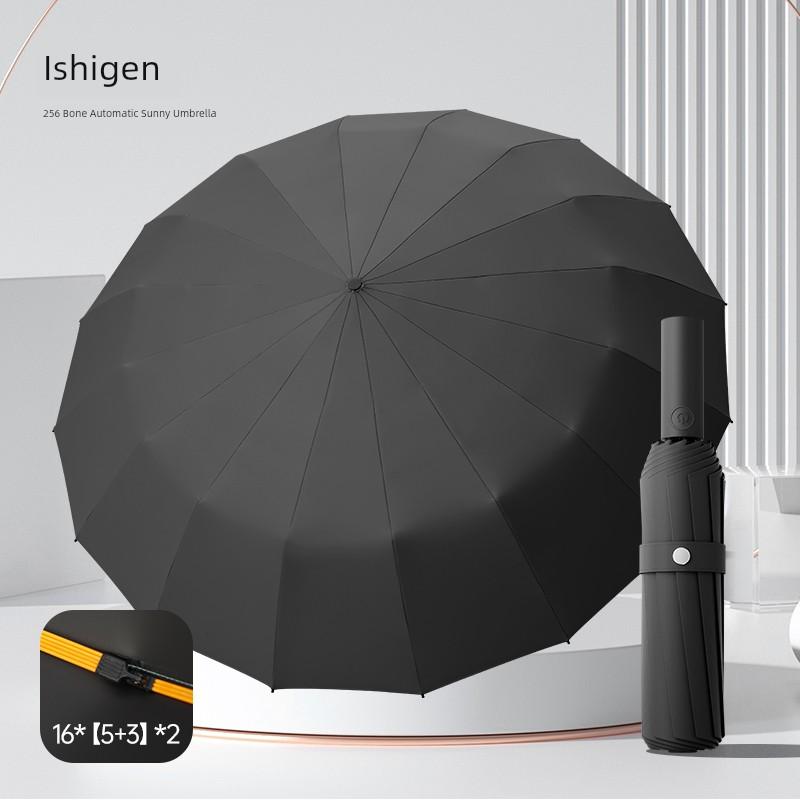 Automatic Umbrella for Men, Enlarged, Thickened, Reinforced, Sun Protection, Sunshade Umbrella, Special for Students Going to School, Dual-Use for