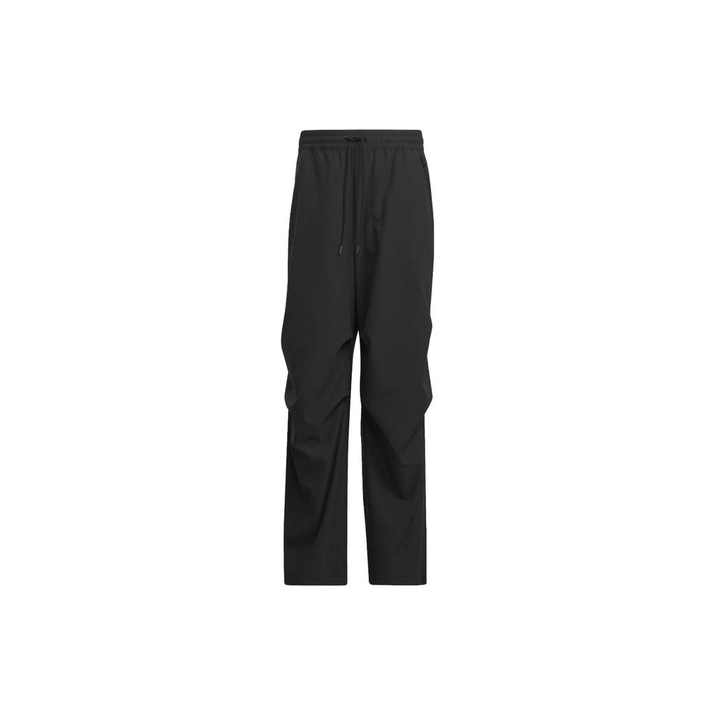 Adidas Originals Wing Chun Series Loc Loose Pants Solid Color Drawstring Loose Knit Sports Pants Unisex Pants Black IZ1530