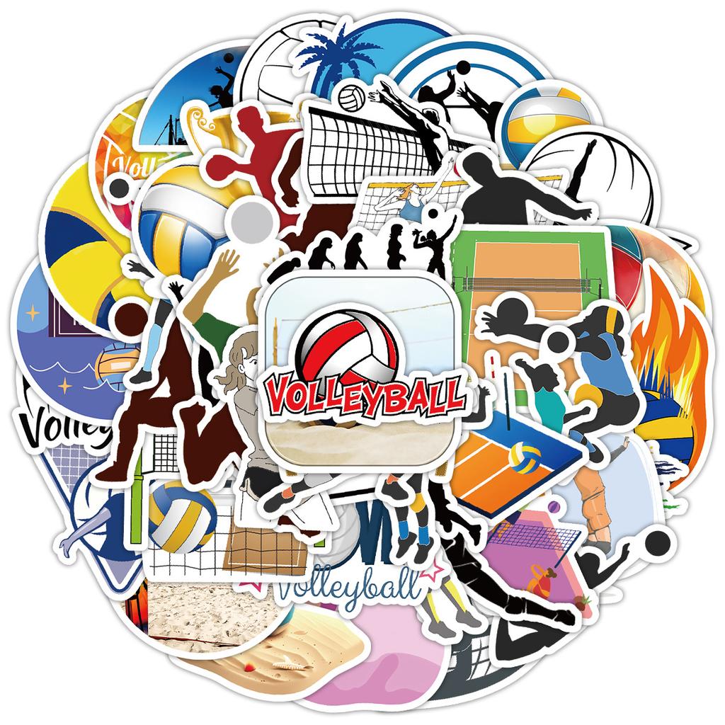 50 Sports Volleyball Graffiti Stickers Mobile Phone Computer Waterproof Decorative Stickers Creative Volleyball Stationery Stickers