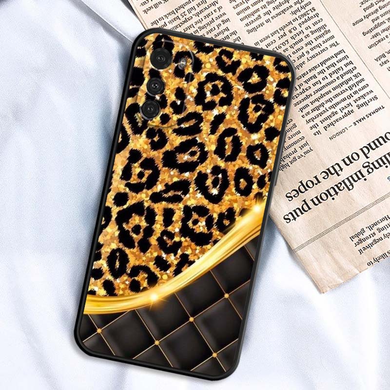 

Роскошный чехол для телефона с принтом леопарда для Motorola G85 Edge 50 G24 G35 G14 G04 40 G72 G34 G G54 G13 G32 5G Черный Motorola Moto G13