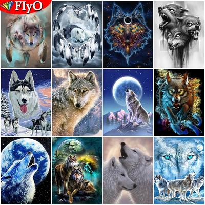 Diamante ricamo lupo kit punto croce 5D fai da te pittura diamante quadrato pieno animale paesaggio mosaico cucito artigianato arte della parete