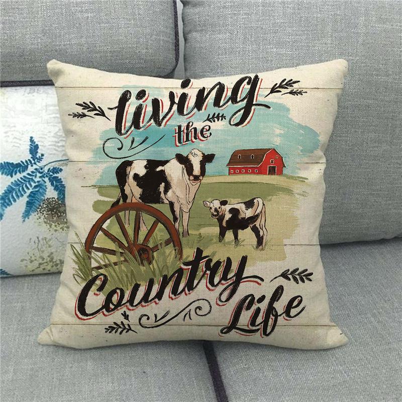 Farm Animals: Cows Sheep Pigs Chickens Digital Printing Short Plush Pillow Covers For Car Sofa Office Cushion Cover Home Goods