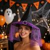 Adult Halloween Accessory Steeple Witch Hat, with Lace Edge, Lightweight Theme Party Dress Up Breathable Pointed Headwear, for Cosplay Costume Conical
