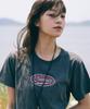 FAKE CAMPER Women'S Crack Circle Logo Crop Short Sleeve T-Shirt [Chacoal]
