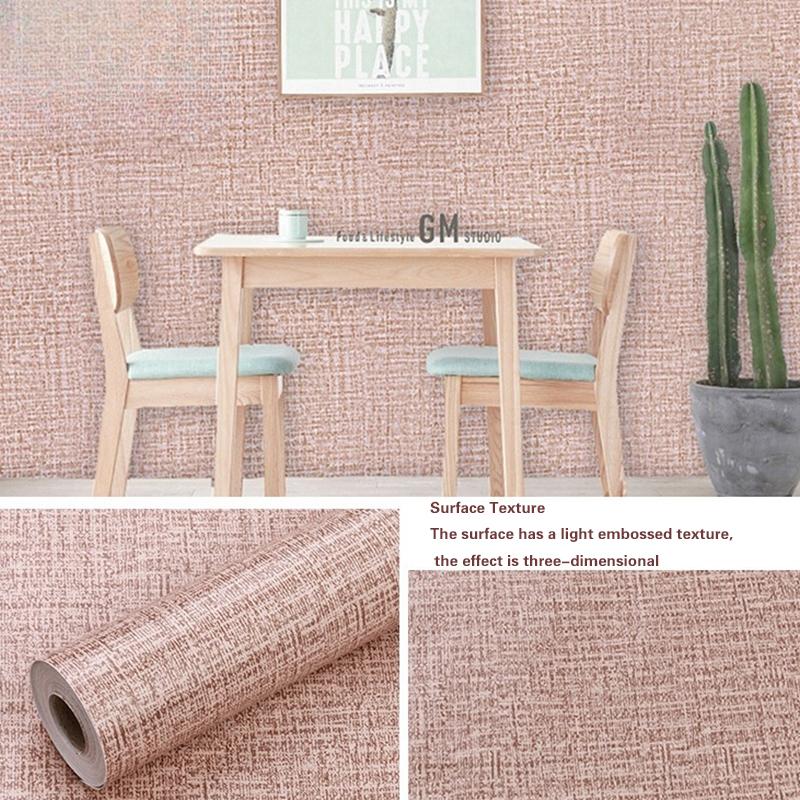 Thicken Linen PVC Self Adhesive Wallpapers for Bedroom Living Room DIY Decorative Film Wall Stickers Contact Paper Home Decor