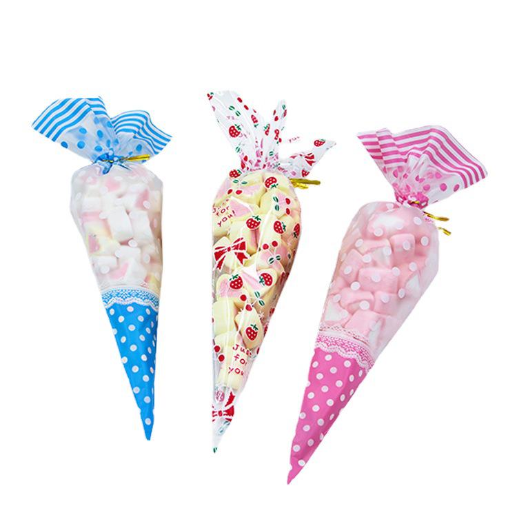 Creative Popcorn Protein Candy Triangle Plastic Drawstring Bag