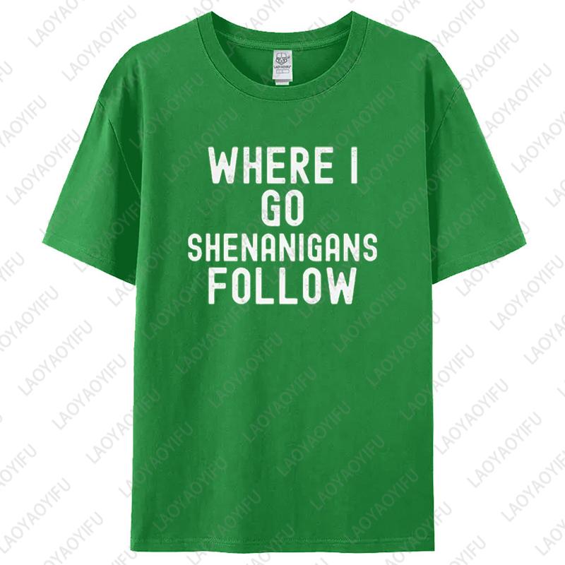Couples Matching St Patricks Unisex Adult Cotton Tshirts Funny Matching Couple Outfit Lovers Clothes Man Woman Printed Tops