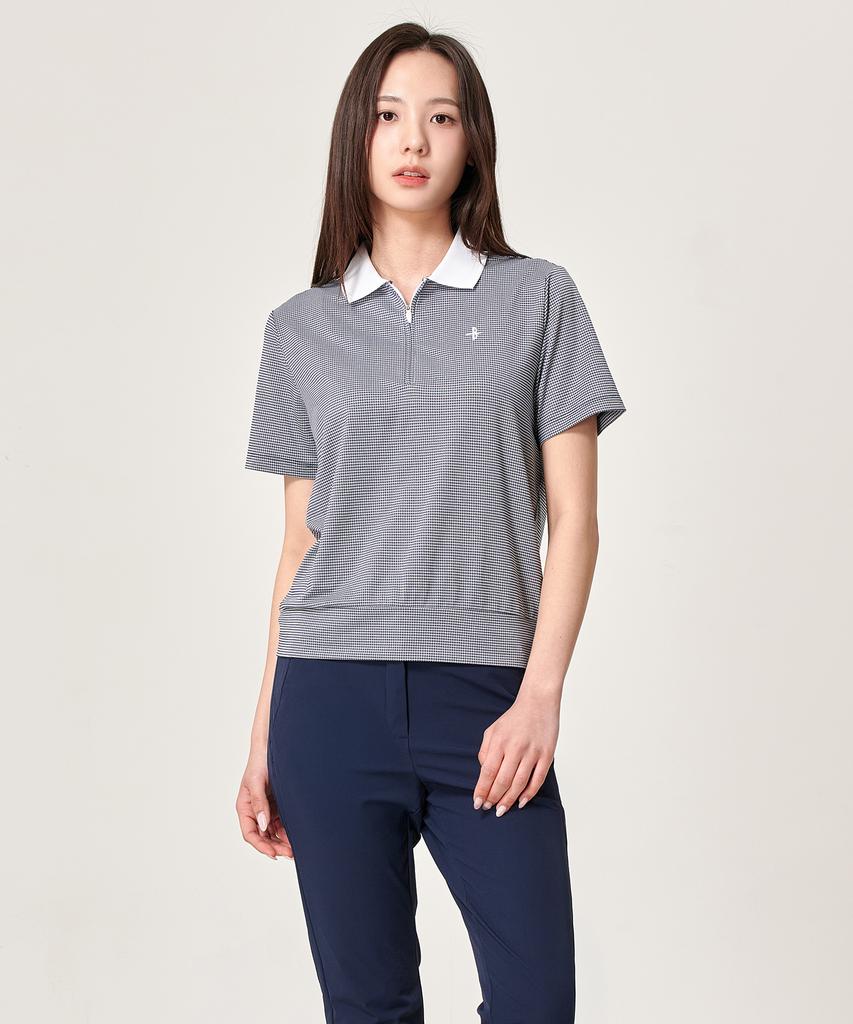 BILTMORE Women'S Golf Mini Check Short Sleeve T-Shirt